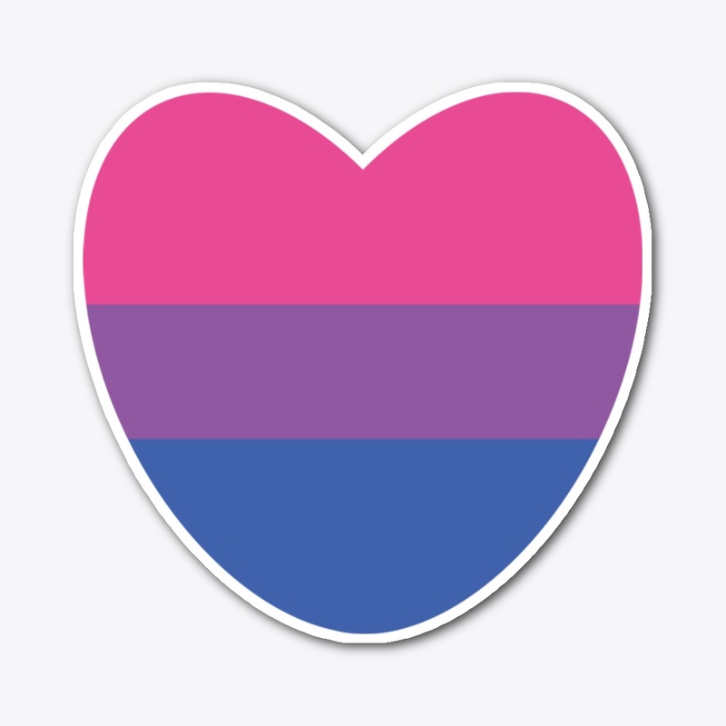 THE BISEXUAL FLAG HEART STIKER