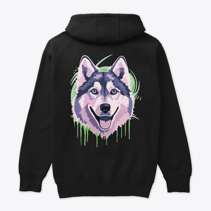 cute purple colored Siberian Husky Dog