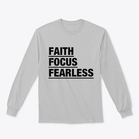 Faith Focus Fearless Line Sport Grey T-Shirt Front