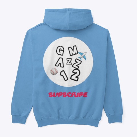 G Mazz12 Pullover Hoodie Carolina Blue T-Shirt Back