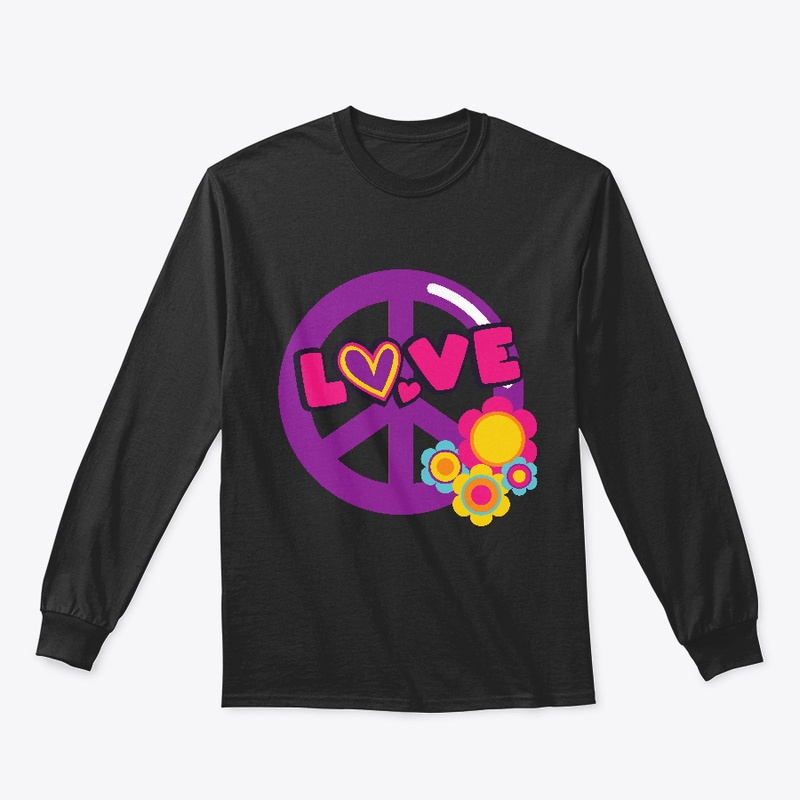 Peace and Love with Pretty Flowers