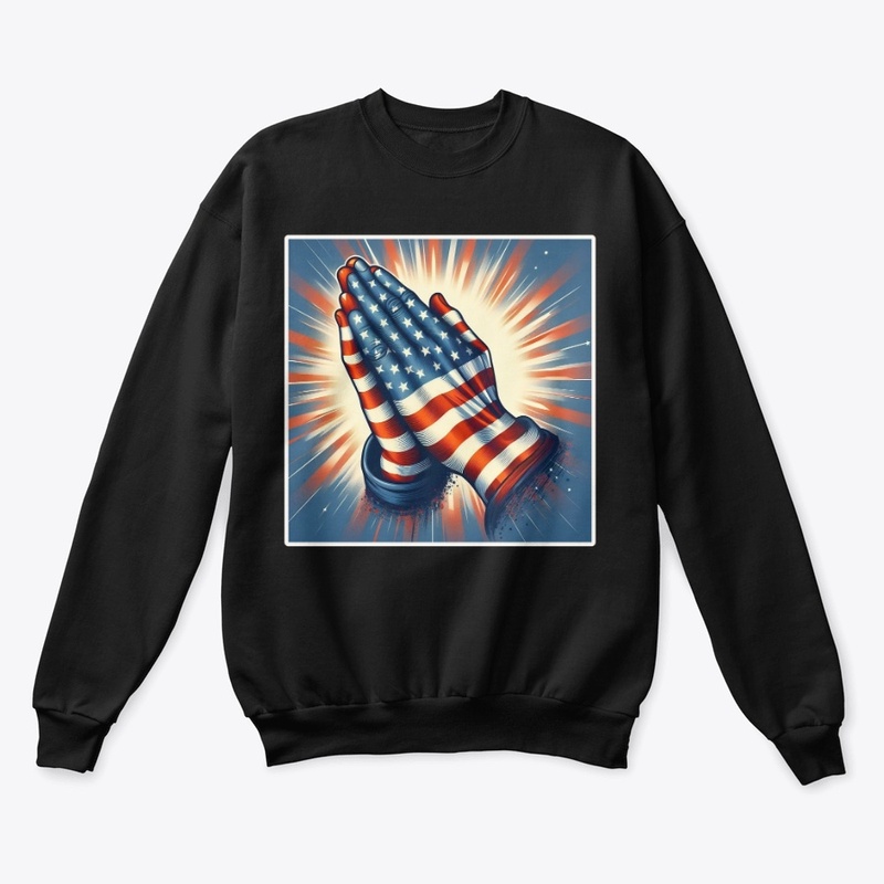 Praying Hands American Flag July 4th Tee