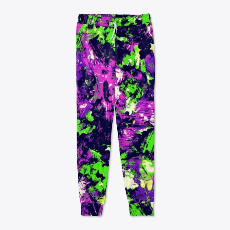 All-over vibrant neon splatter print