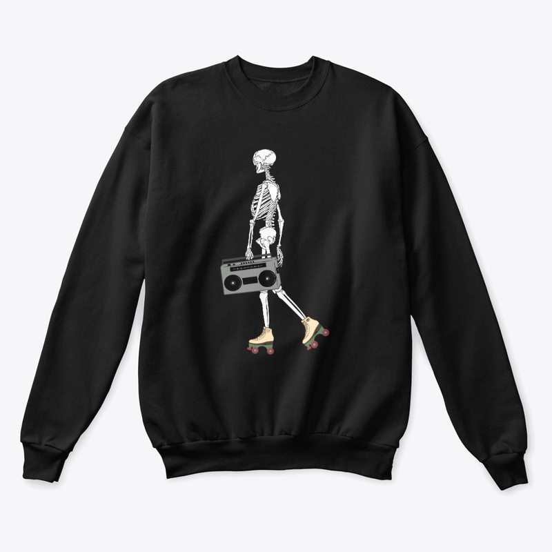 Roller Skating Halloween Skeleton