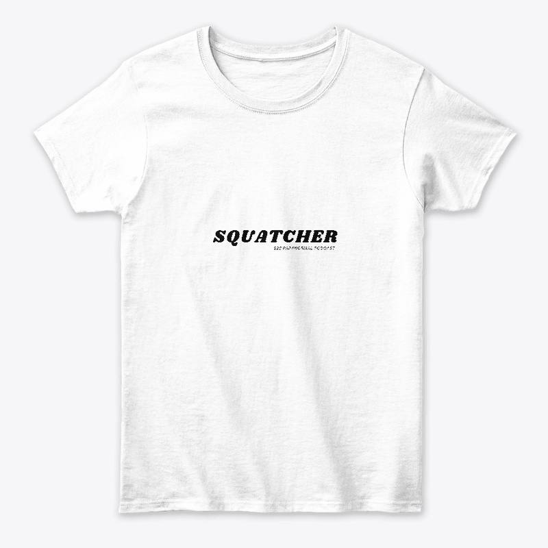 Squatcher Bigfoot Tee  Black letters