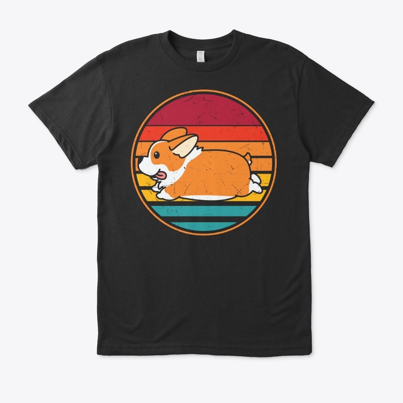 Cute Corgi With Rainbow Background