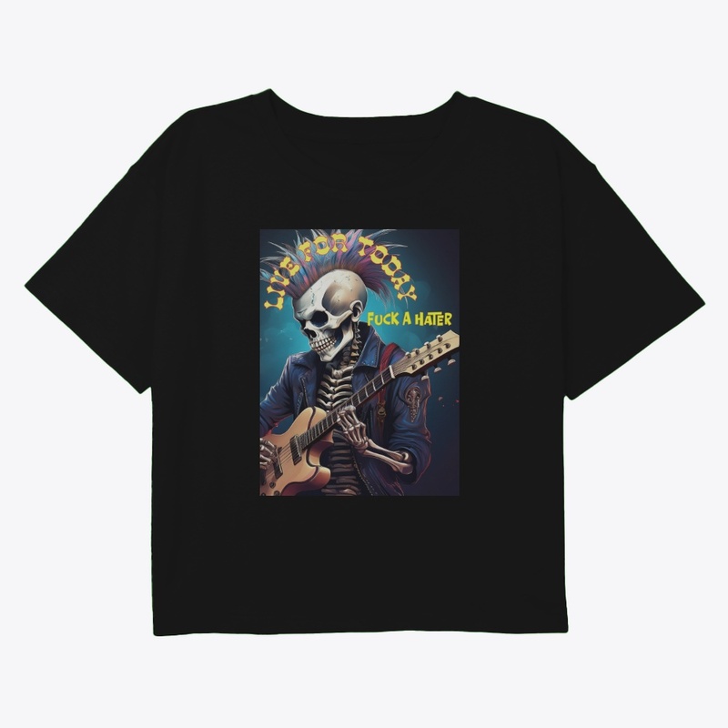 Skeleton anti-hater rockstar
