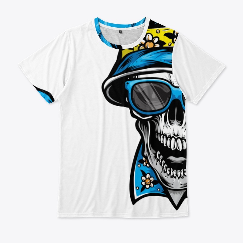 smoking skull wearing bucket hat