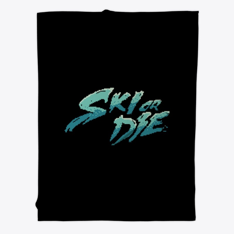 Ice Sunset Ski or die Pixel art Logo