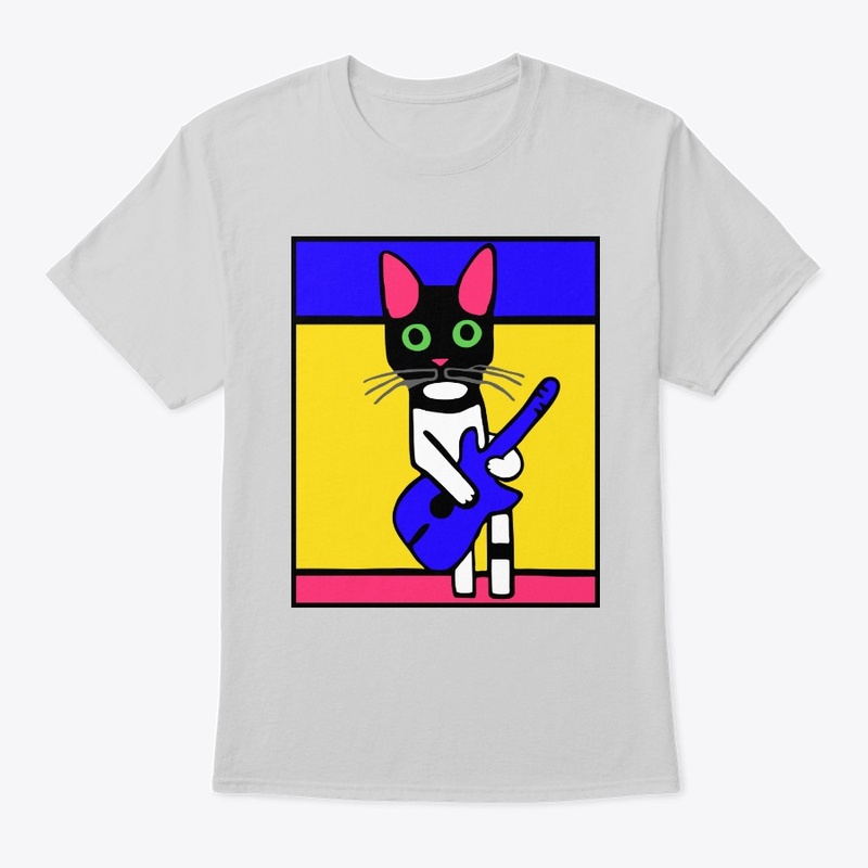 Cat plays Blue Guitar
