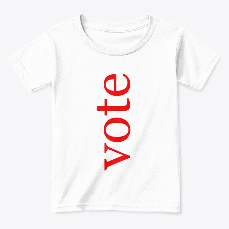 Vote Written in Red Vertical