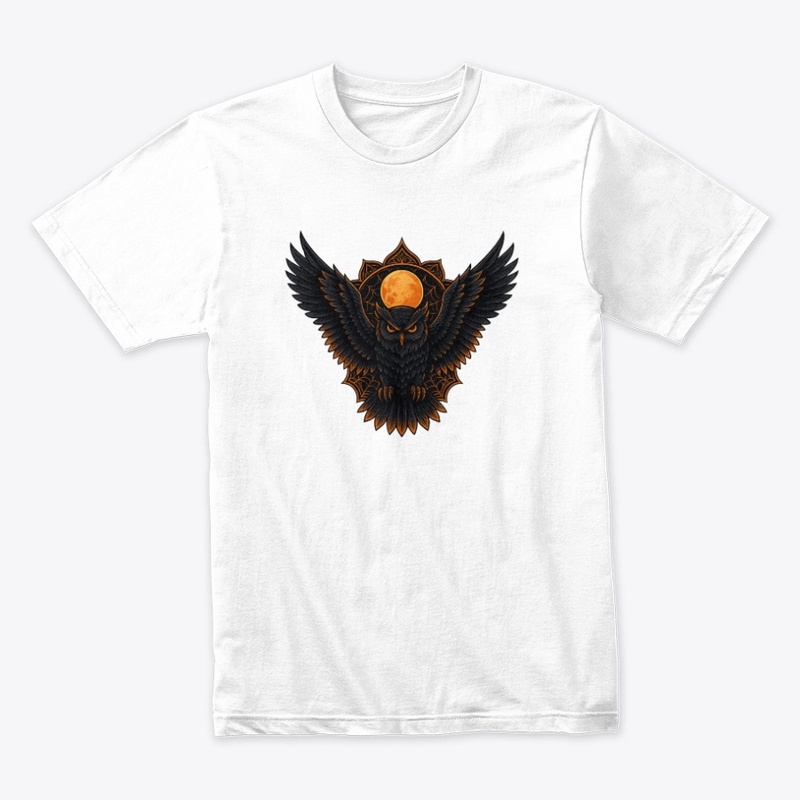 Midnight Owl Under the Blood Moon