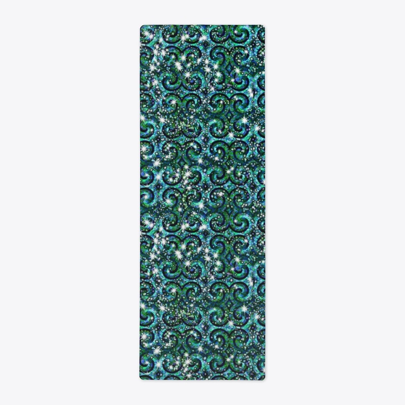 Green Blue Sparkle Swirl