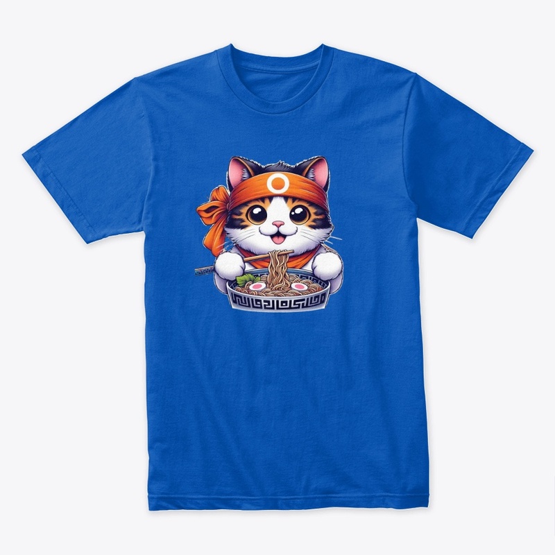 Japanese Cat Enjoying Ramen