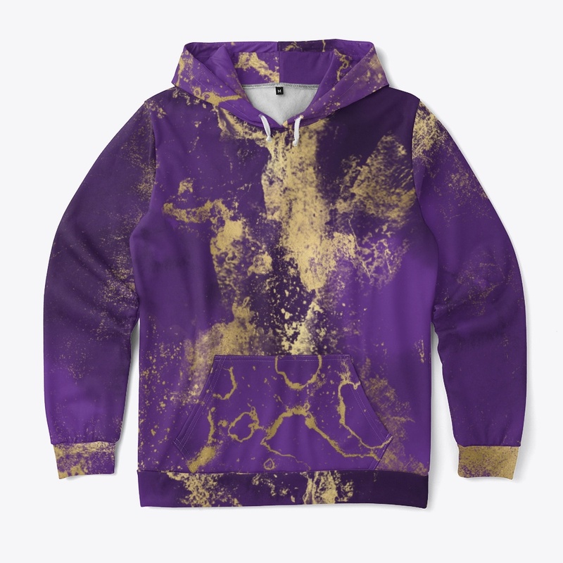 Purple and Gold Paint Splatter 