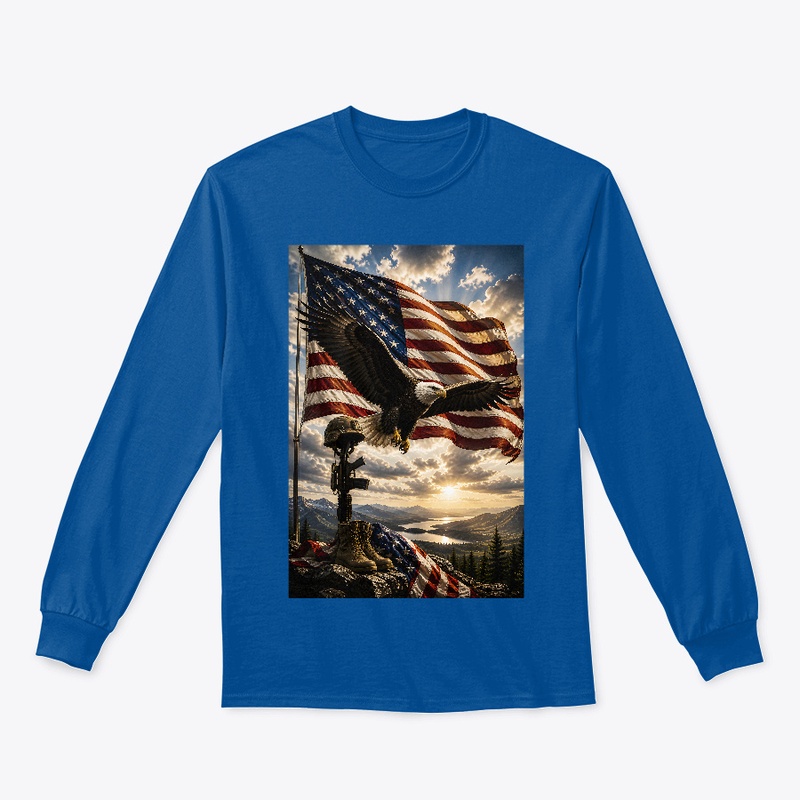 Eagle and flag