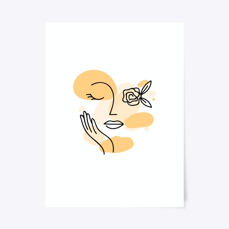 Line Face Art Print 