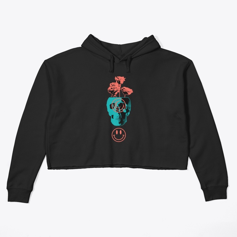skull crop hoodie