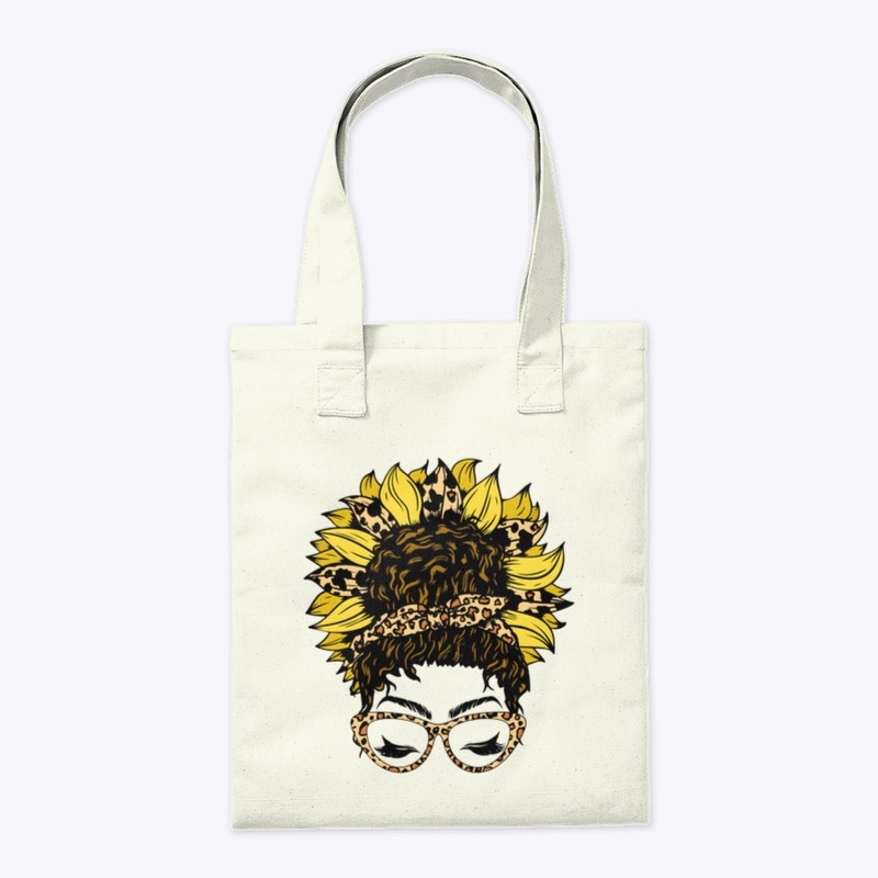 Mom bun sunflower curly hair