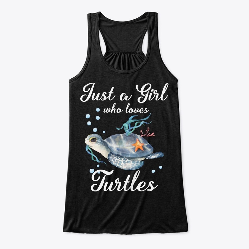 Girl Loves Turtles Watercolor Style