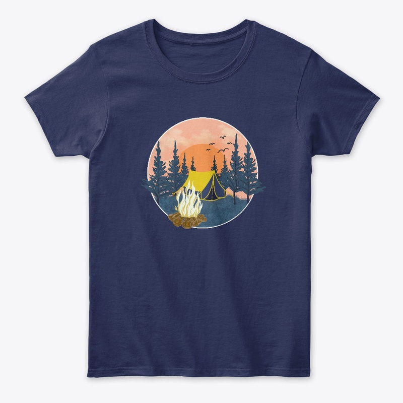 Bright Sunset Campfire Camping Shirt