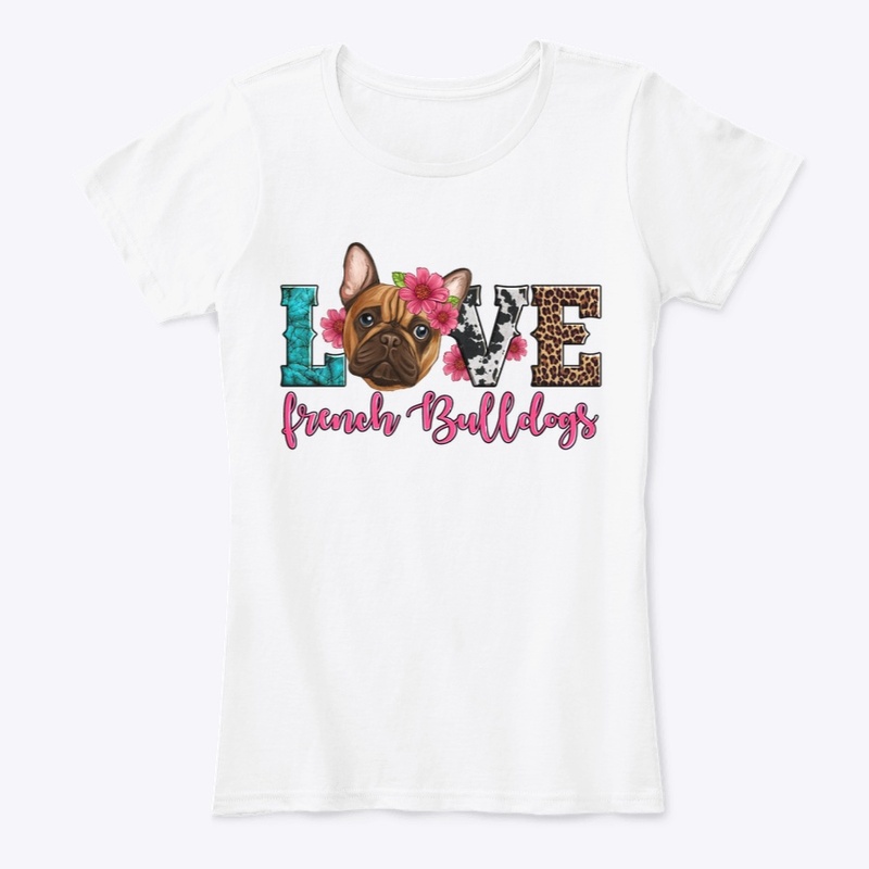Blue pink leopard Frenchie love