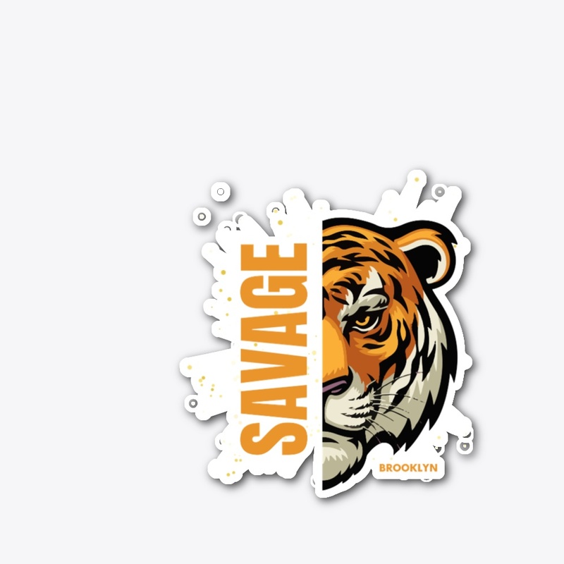 Black And orange T-Shirt Savage Tiger