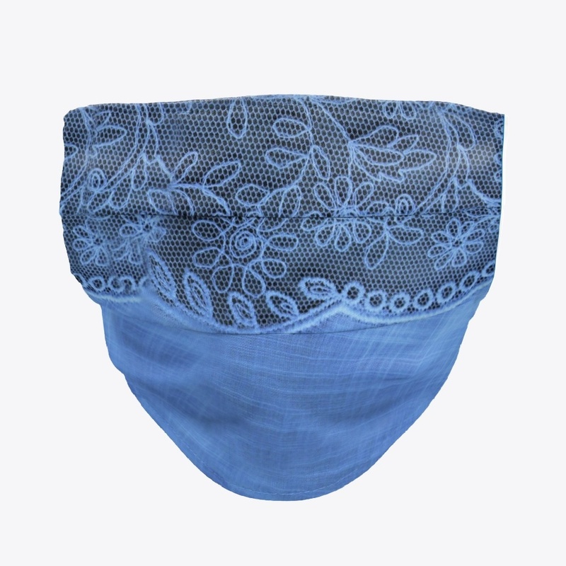 Beautiful blue lace printed face mask