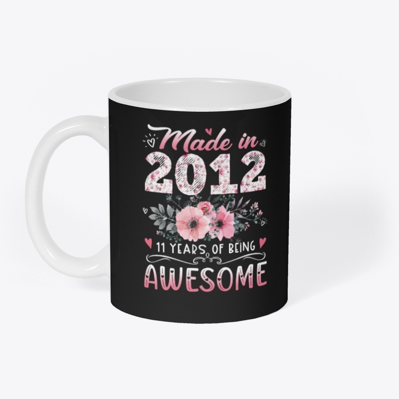 Made In 2012 Floral 11th Birthday