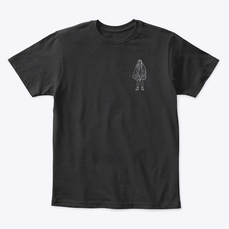 Small Icon Ghostie White on Black