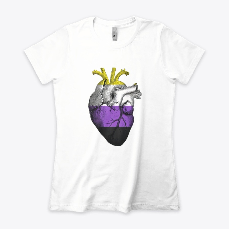 Non-Binary Pride Anatomical Heart