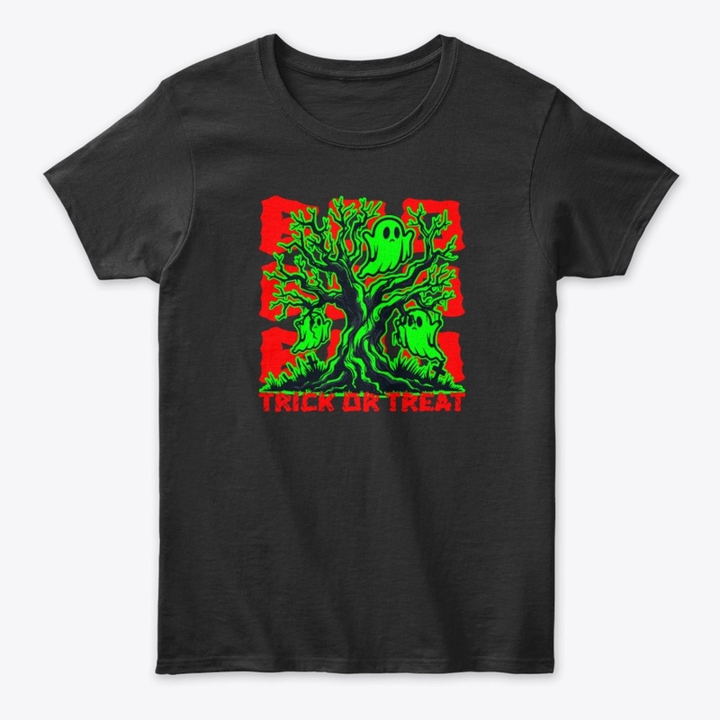 Neon Ghost Tree Trick or Treat