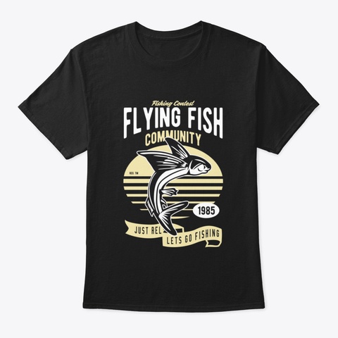 Flying Fish Black T-Shirt Front