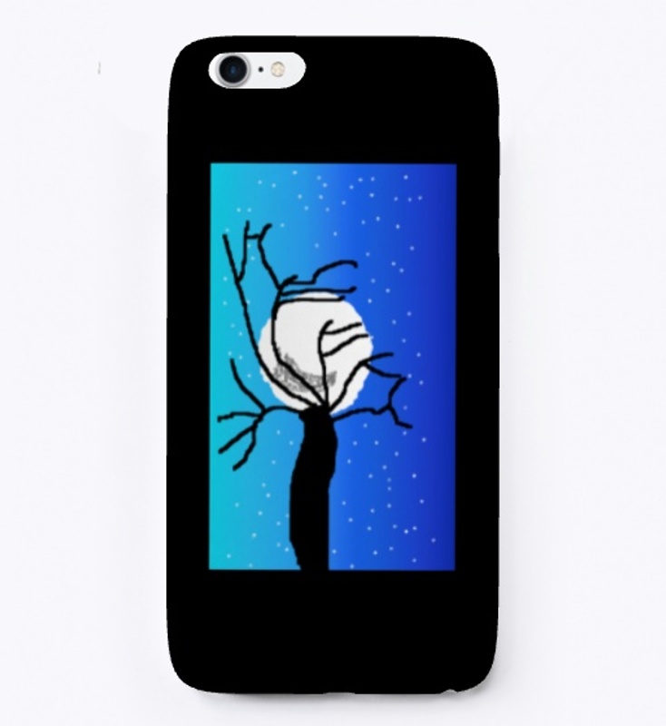 The moon behind the tree Art