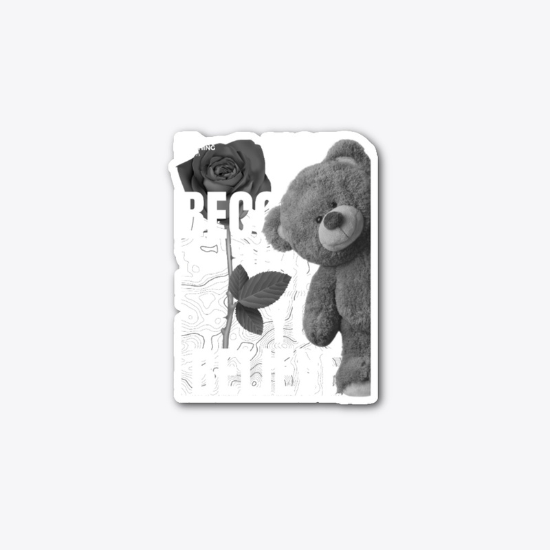 Black And with typography Design Bear