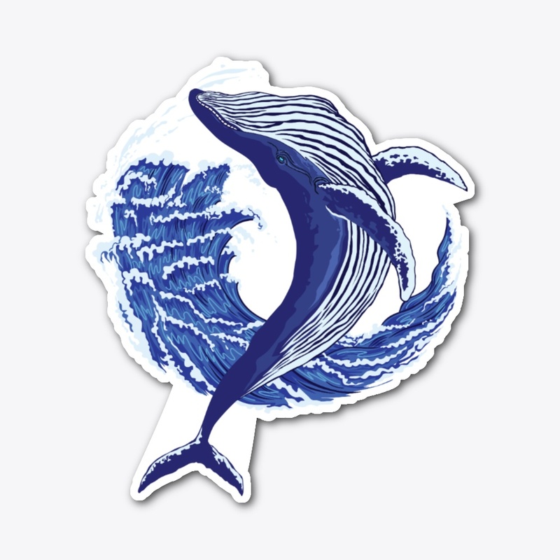 Blue Whale in the Waves