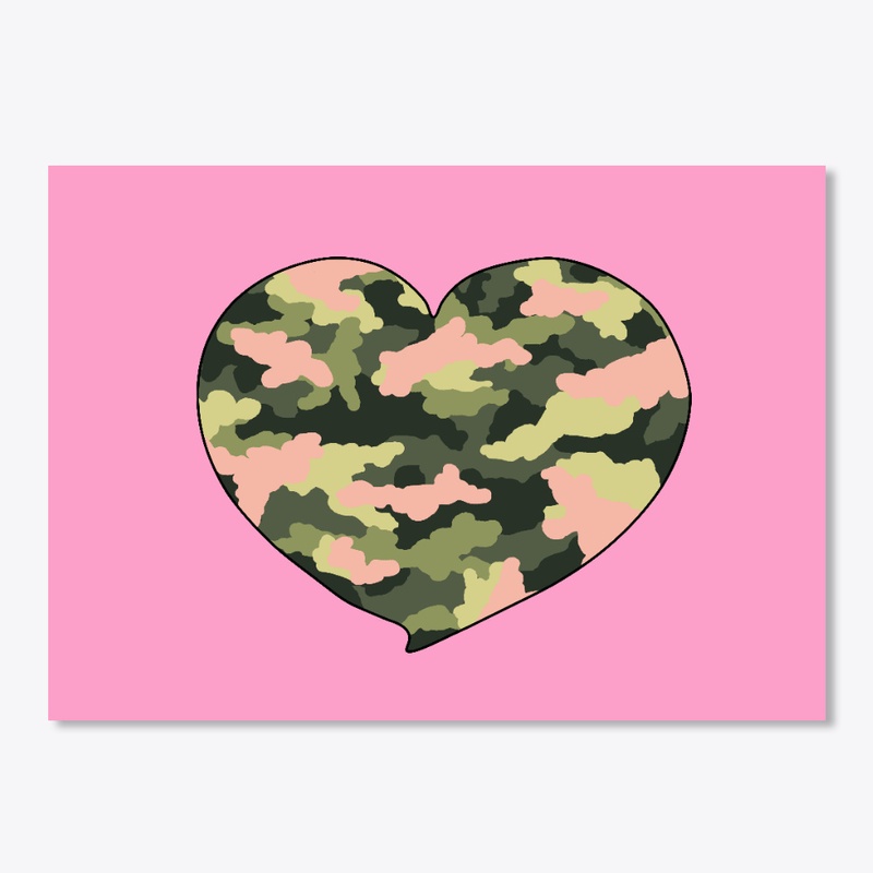 Pretty With Pink Camo Heart