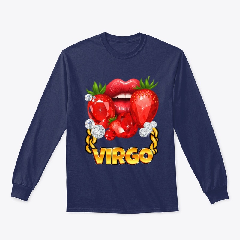Virgo Zodiac Gold Chain Red Lips