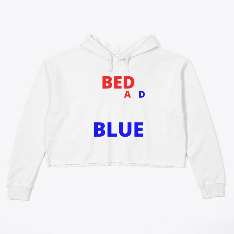 Bed white and blue funny independence na
