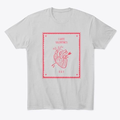 Anti Valentine Pumping Heart Light Heather Grey  T-Shirt Front