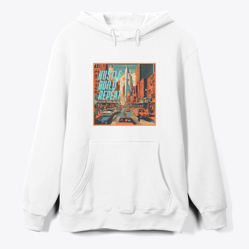 Hustle,Build,Repeat - Retro Cityscape