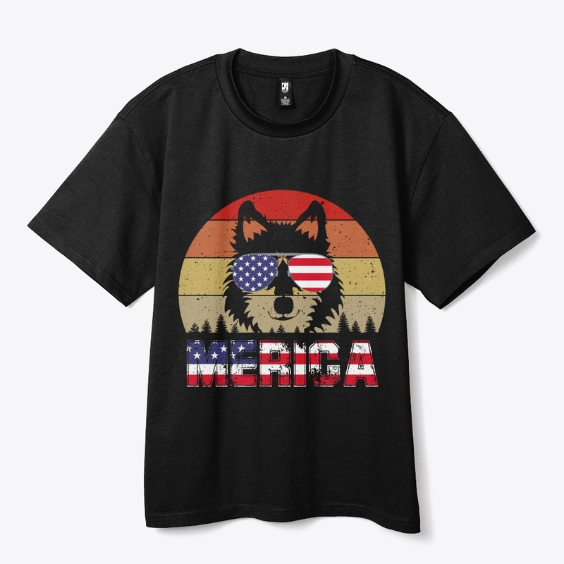 Big puppy with American flag glasses