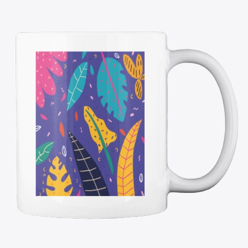 Abstract plant coffee cup