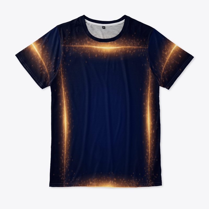 Golden glitter square frame tishirt 
