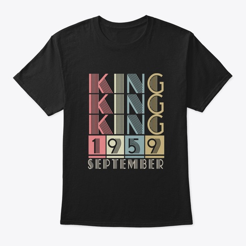 1959   King September Retro Vintage Birt Black T-Shirt Front