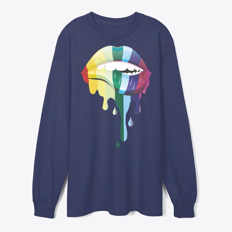 Colorful Lips Print T-shirt 