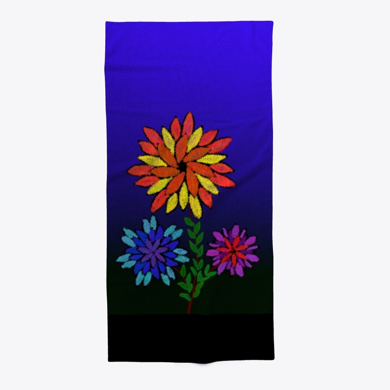 Multi colored flower in a night backdrop