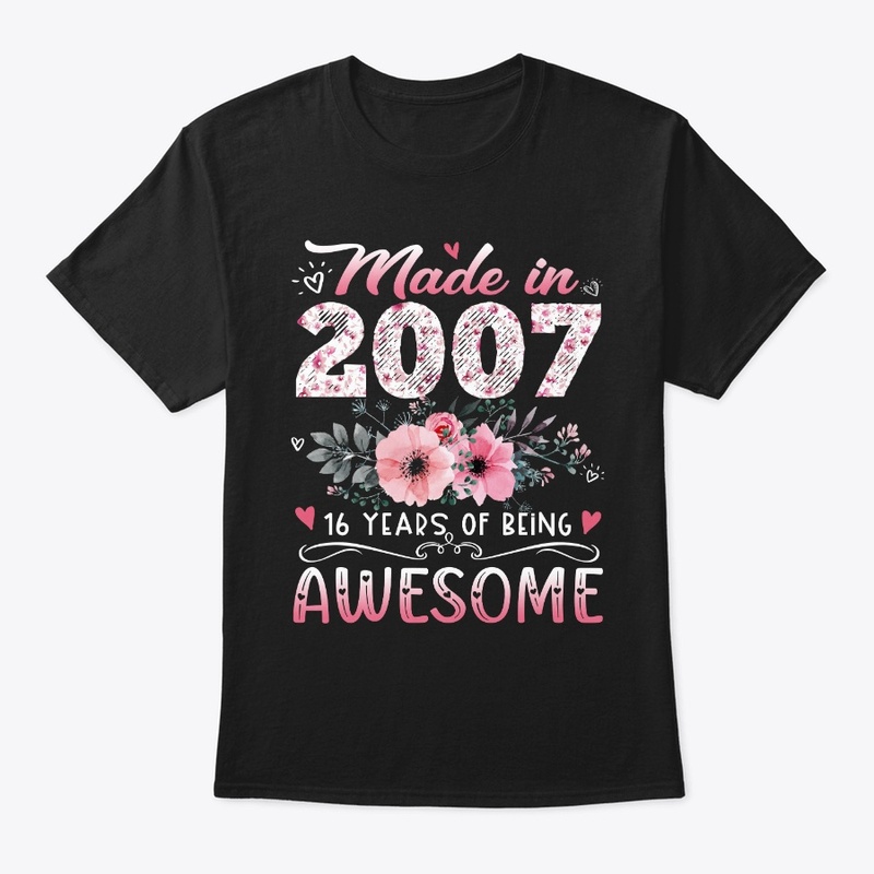 Made In 2007 Floral 16th Birthday