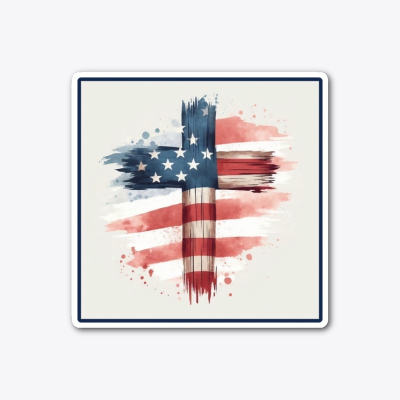 Flag Cross July 4th Tee