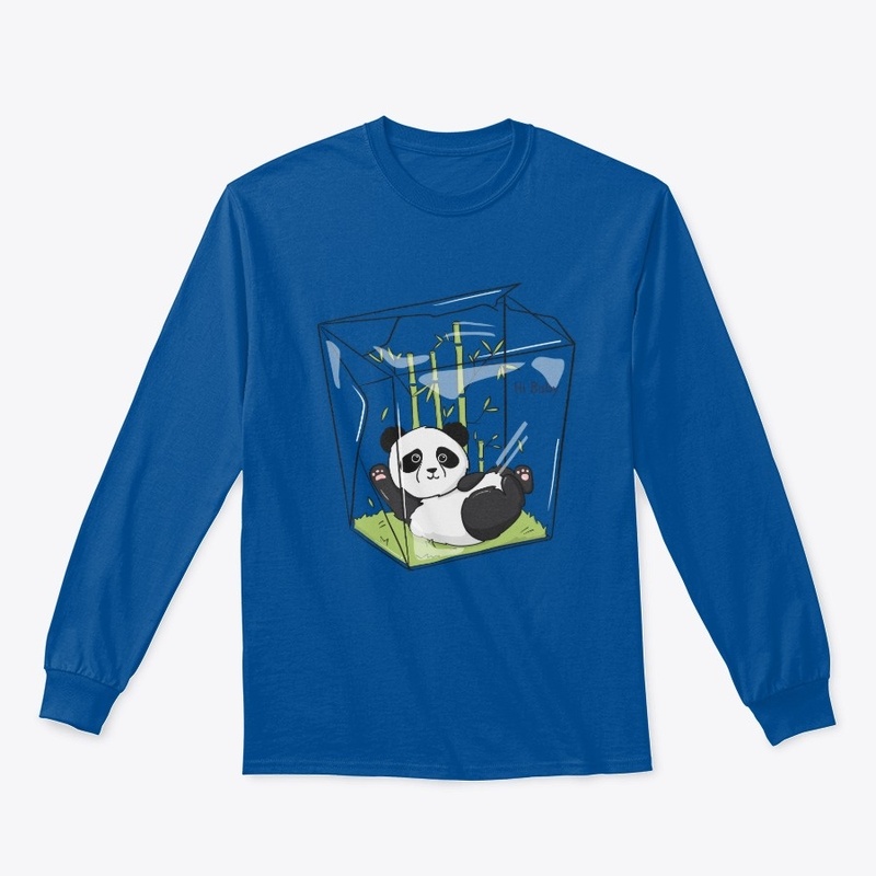Cute panda in a ramen box with bambuu